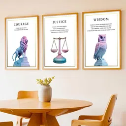 WALLLANE Pack Of 3 Philosophy Art White Wood Rectangular Framed Posters-image-53