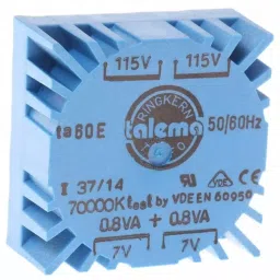 Nuvotem Talema Toroidal Transformer 115 V AC 230 V AC 2 x 7V AC 1.6VA 2 Output, 70000K-picture-24