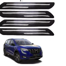 SCA Rubber Car Side Bumper Protector Guard with Double Chrome Strip for Mahindra XUV700 All Model Black (Set of 4)-picture-16