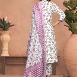 Siya Fashion Women Floral Printed Regular Kurta with Salwar & With Dupatta image 3