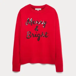 Marks & Spencer Women Typography Embroidered Pullover with Embellished Detail image 2
