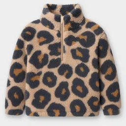 Mi Arcus Knit Sleeveless Leopard Designed Sweatshirt - Multi Colour image 3