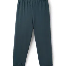 Doreme Single Jersey Knit Full Length Lounge Pants with Text Print - Dark Green image 2