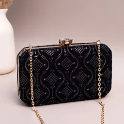 ARTKLIM Embroidered Sequins Box Clutch image 1