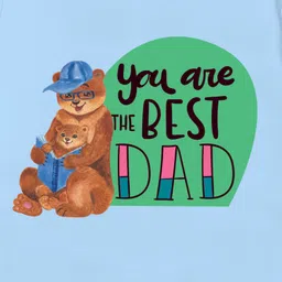 The Peppy Tend 100% Cotton Fathers Day Theme Half Sleeves You Are The Best Dad Text Printed Romper - Blue image 4