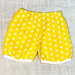 COCOON ORGANICS 100% Cotton Knit Pack Of 3 Polka Dots & Bee Printed Anti Microbial Shorts - Yellow & Pink image 4