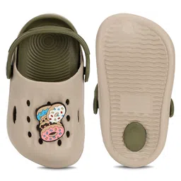 TRUFFLE COLLECTION Perforated Clogs With Donuts Charm - Sand Green image 5