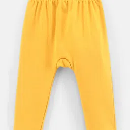 Doodle Poodle Full Length Cotton Diaper Leggings Solid & Floral Print Pack Of 2 - Pink & Yellow image 5