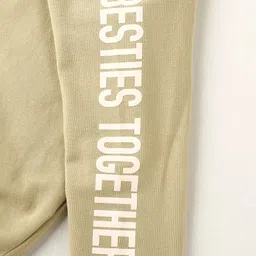 Doreme Cotton Terry Full Sleeves Sweatshirts Text Printed - Mocha image 4