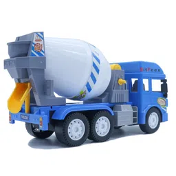 BitFeex Cement Mixture Truck Friction Power Construction Truck Toy- Blue image 5