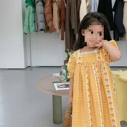 StyleCast x Revolte Girls Checked Lace Insert A-Line Dress image 3