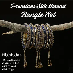 GLIKA Women Pack of 10 Metal Gold Ethnic Bangles image 5