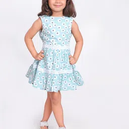 Miyo Girls Printed Round Neck Sleeveless Fit & Flare Midi Dress-picture-15