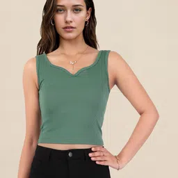 DressBerry Sweetheart Neck Ribbed Crop Top-picture-14