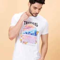 Being Human White Regular Fit Crew T-Shirt image 1