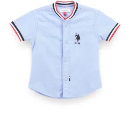 U.S. Polo Assn. Boys Blue Solid Shirt image 1