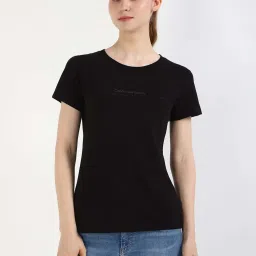 Calvin Klein Jeans Ck Black Solid T-Shirt image 1