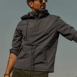 ANDAMEN Dark Grey Regular Fit Windcheater Jacket image 1