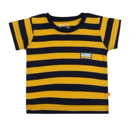 Bodycare Kids Yellow & Black Cotton Striped T-Shirt-picture-26