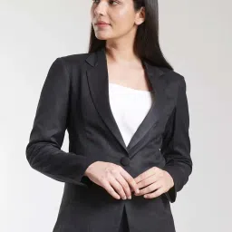 Powersutra Black Regular Fit Blazer image 1