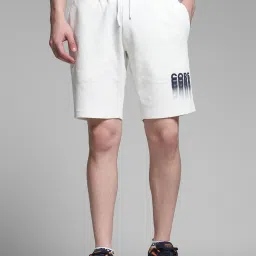 Jack & Jones White Cotton Regular Fit Printed Shorts image 1