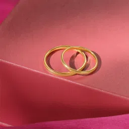 Mia by Tanishq Milestone Marker Band 18k Gold Couple Ring (Single Quantity) image 1