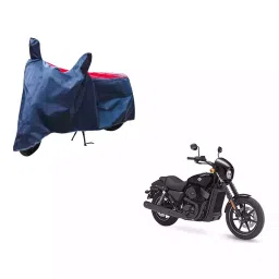 Auto Pearl Waterproof Two Wheeler Cover For Harley Davidson Street 750 (Red & Blue)-picture-13