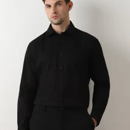 SELECTED HOMME Black Regular Fit Cotton Shirt image 1