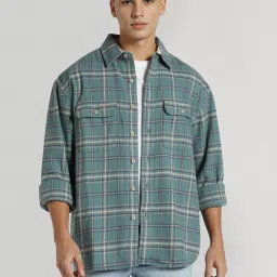 American Eagle Green Regular fit Checks Shirt image 1