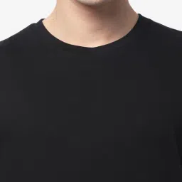R&B Black Cotton Regular Fit T-Shirt image 4