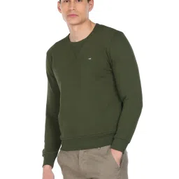 Arrow Sport Olive Cotton Regular Fit SweatShirt image 3