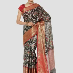 Banarasi Silk Works Black Woven Saree With Unstitched Blouse-picture-23