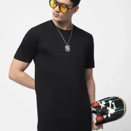 R&B Black Cotton Regular Fit T-Shirt image 3