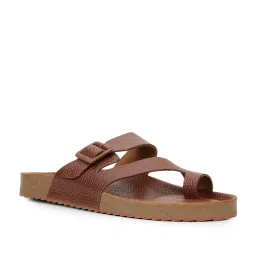 Bata Men's Tan Toe Ring Sandals image 1