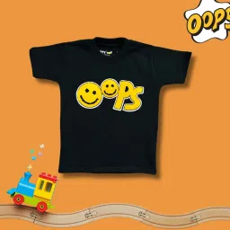 Tippy Top Kids Black Self Design T-Shirt image 1