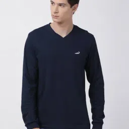 Crocodile Navy Cotton Regular Fit T-Shirt-image-3