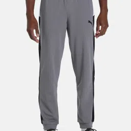 Puma Grey Cotton Regular Fit Colour Block Trackpants image 1
