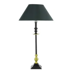 Homesake Classic Imperial Black Metal Riveria Table Lamp with Green Shade - Set of 1 image 2