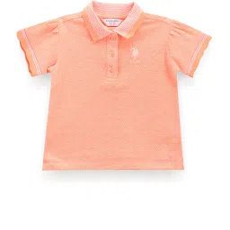 U.S. Polo Assn. Kids Orange Solid Polo T-Shirt image 1