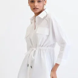 FEMMELLA White Relaxed Fit Solid Casual Shirt image 3