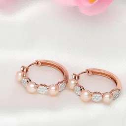 Malabar Gold and Diamonds 18k Rose Gold Hoop Earrings image 1