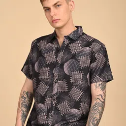 TIGER SNAKE Comfort Spread Collar Ethnic Motifs Printed Opaque Shirt-picture-31