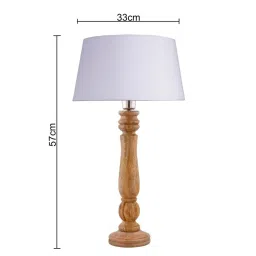 Homesake Classic Victorian Brown Wooden Table Lamp with White Shade - Set of 1 image 2