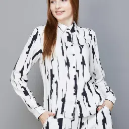 Fame Forever by Lifestyle White & Black Printed Shirt image 1