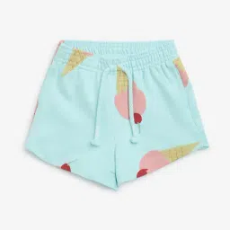 HOP Kids by Westside Aqua Ice-Cream Prints High-Rise Cotton Shorts-picture-23