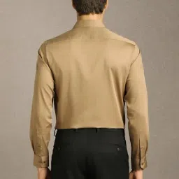 Louis Philippe Khaki Cotton Regular Fit Shirt image 2