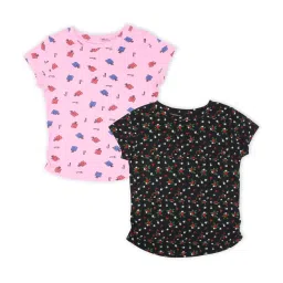 Cutecumber Kids Black & Pink Printed T-Shirt image 1