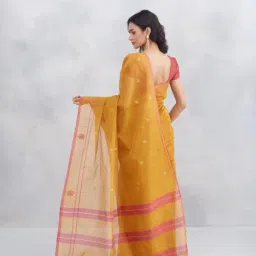 Fabindia Mustard Woven Design Saree image 2