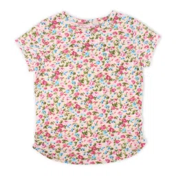 Cutecumber Kids Multicolor Floral Print T-Shirt image 4