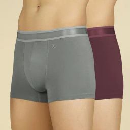 XYXX Grey & Red Cotton Trunks - Pack of 2-picture-10